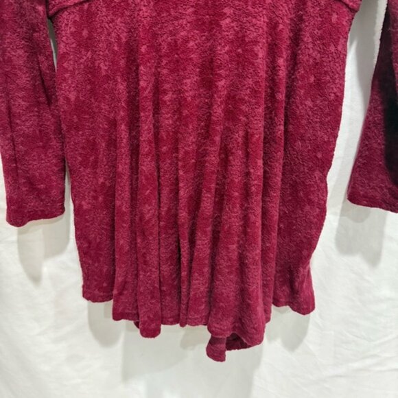 Free People Boho Lace Trim Deep V Fit & Flare Dress Velvet Burnout Pockets Fall - Picture 5 of 16